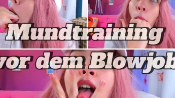 Mundtraining vor dem Blowjob