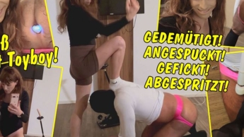 Spaß mit Subby Toyboy! Krasse Demütigung! Kerl wird gestopft, gefickt, angespuckt und abgespritzt!