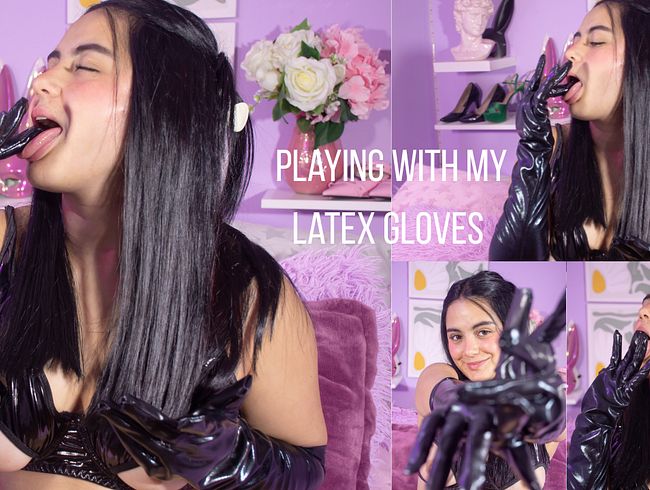 lutschen und Spaß mit meinen Latexhandschuhen haben *sie waren sehr schleimig*