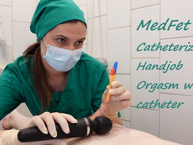 Medizinischer Fetisch, Katheterspiel, Handjob und aufgezwungener Orgasmus mit Vibrator