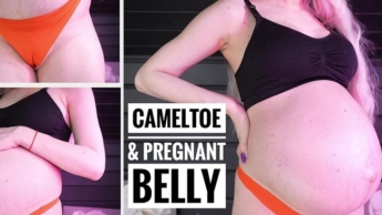 Cameltoe & schwangerer Bauch im Letzten Monat
