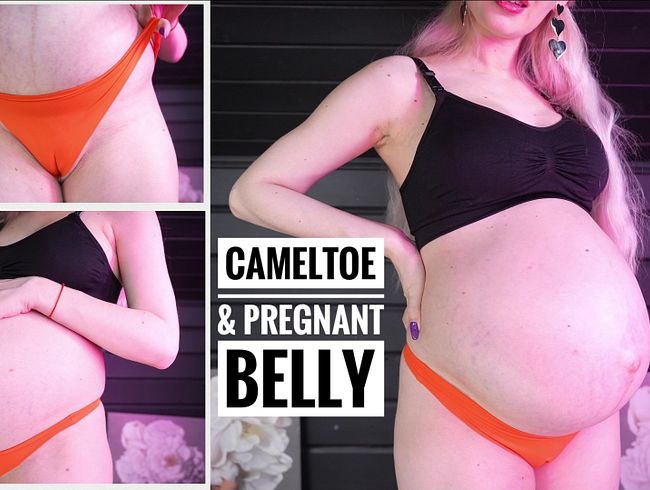 Cameltoe & schwangerer Bauch im Letzten Monat
