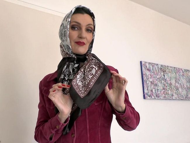Demonstration schöner Satin Kopftücher, Joi, Lady Victoria