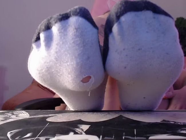 Füße in Socken Nahaufnahme