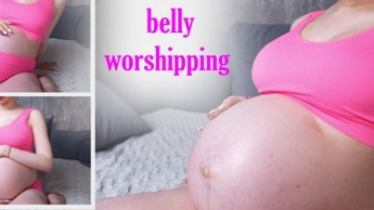 Großer schwangerer Bauch wartet auf deine Anbetung! Letzten Monat schwanger