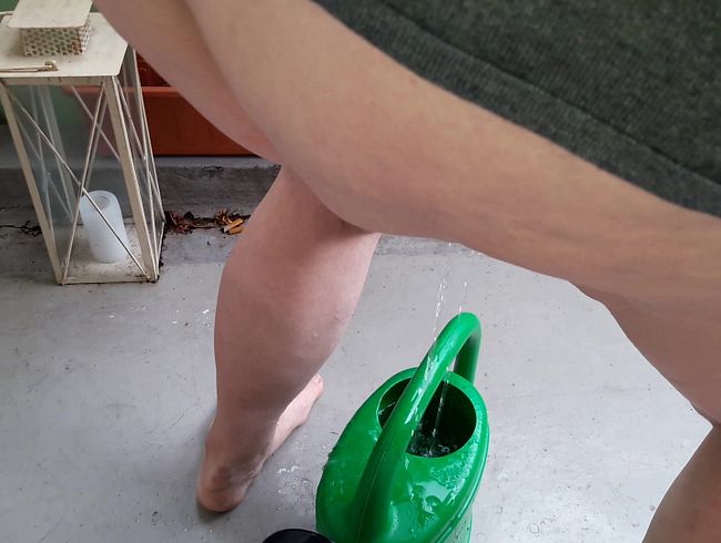 Pisslust – in Gießkanne auf dem Balkon gepisst