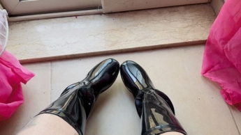 verehre meine neuen Gummistiefel