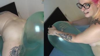 Nackter Ballonritt mit Wichs Aufforderung und Countdown