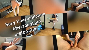 Probearbeiten als sexy Hausmädchen ! Facesitting und Handjob ! POV