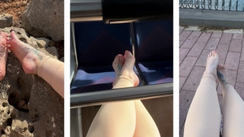 barfuß im Bus und auf der Straße