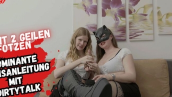 Dominante Wichsanleitung mit 2 geilen Teen Fotzen!