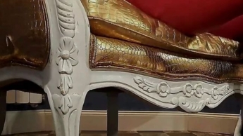 Femdom Spitting Food Crushing Feeding by German Mistress in Leather Heels Part 1