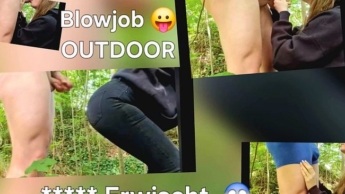 Outdoor Blowjob im Wald ! Wir wurden erwischt !