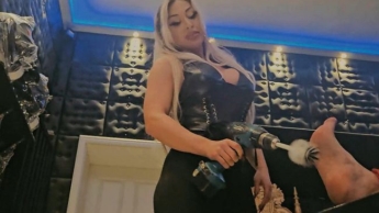 Sheela Sinner Long Nails Oiled Body Tickling Bondage on the Rack part 1