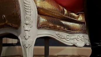 Femdom Spitting Food Crushing Feeding by German Mistress in Leather Heels Part 2