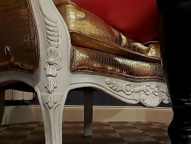 Femdom Spitting Food Crushing Feeding by German Mistress in Leather Heels Part 2