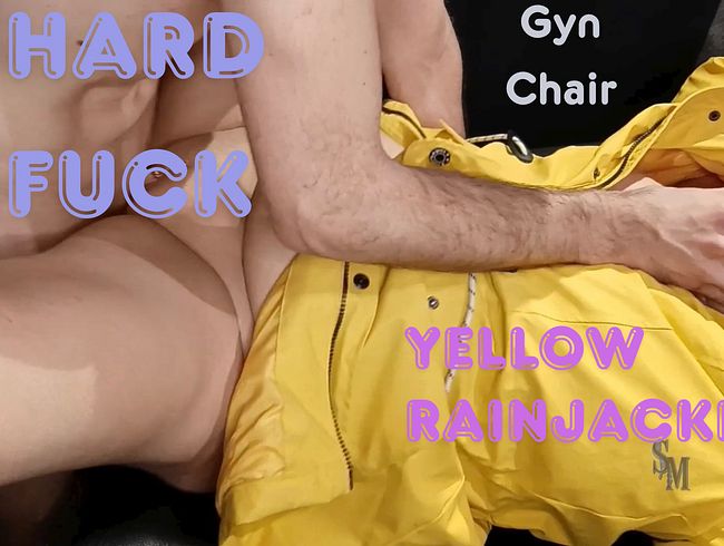 First Face Reveal – Yellow Rainjacket Hard Fuck on Gyn Chair