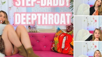 Ich habe meinem Stiefvater gezeigt, was ich nach dem Unterricht gerne mache – Deepthroat! 4K