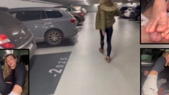Im Parkhaus erwischt – POV Fußkontrolle bis er SO VIEL abspritzt & ich wegdurfte