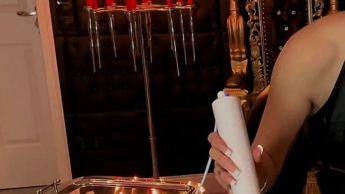 Miss Alessa Milano Femdom Nipple Play Electric Play on the Rack by German Mistress