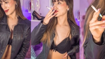 Aitana and her leather jacket want the company of a cigarette. Do you want to join?