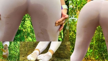Lina Monsalve wets her leggings and stockings with pee in public *my dirtiest video*