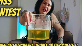PISS CONTEST – WER am MEISTEN SCHLUCKEN kann, bekommt den GOLDENEN NEKTAR direkt ab der QUELLE!
