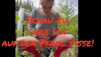 Schau zu, wie ich auf den Pfahl pisse!